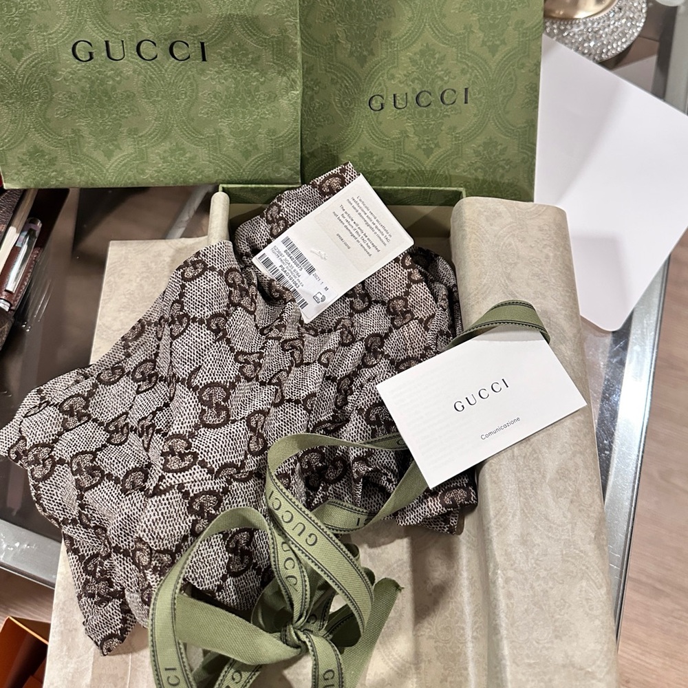 🆕😍❤️Gucci Beige/Brown GG Patterned Women's Tights Medium - Picture 6 of 16